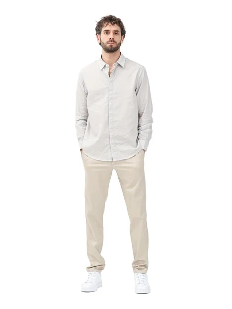 PANTALONI CHINO IN COTONE STRETCH UOMO BEIGE