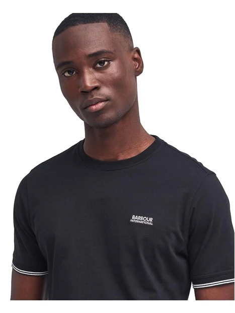 T-SHIRT MANICA CORTA IN COTONE CON LOGO UOMO NERO
