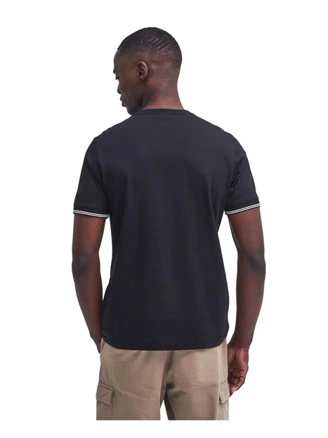 T-SHIRT MANICA CORTA IN COTONE CON LOGO UOMO NERO