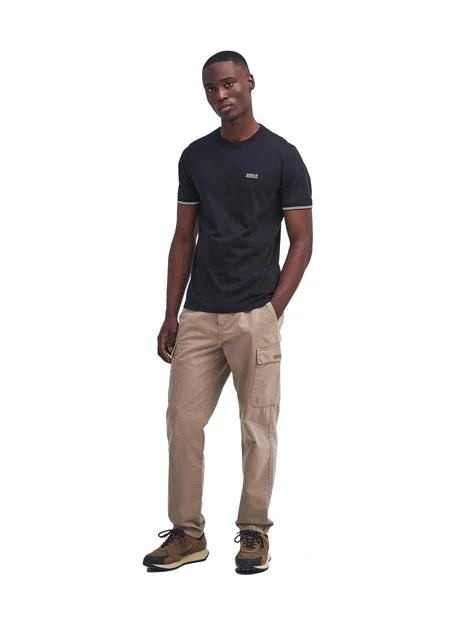 T-SHIRT MANICA CORTA IN COTONE CON LOGO UOMO NERO