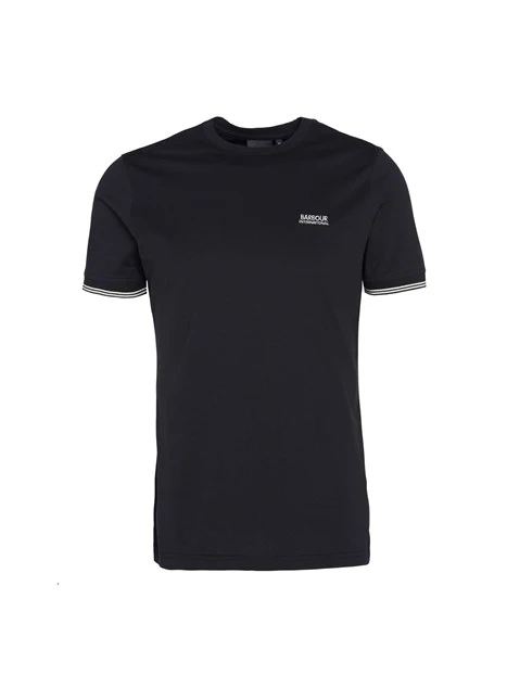 T-SHIRT MANICA CORTA IN COTONE CON LOGO UOMO NERO