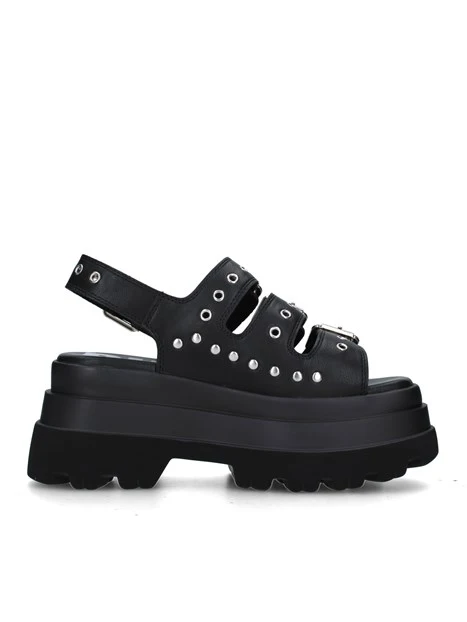 SANDALI CON ZEPPA 1602262 DONNA NERO