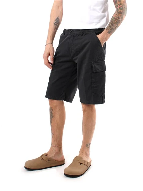 BERMUDA CARGO IN GABARDINE DI COTONE UOMO GRIGIO