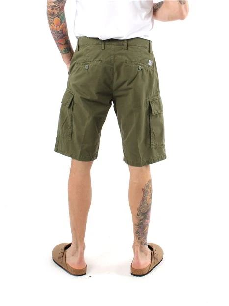 BERMUDA CARGO IN GABARDINE DI COTONE UOMO VERDE