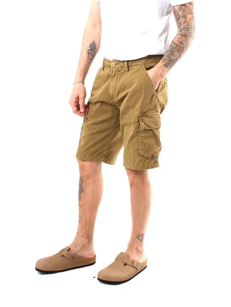 BERMUDA CARGO IN GABARDINE DI COTONE UOMO BEIGE