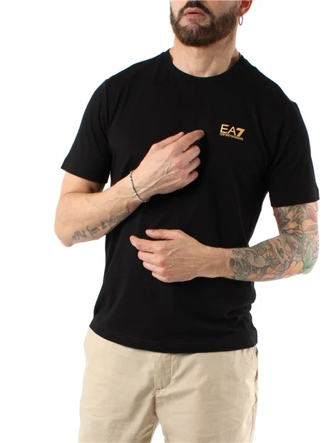 T-SHIRT MANICA CORTA CON LOGO EA7 UOMO NERO