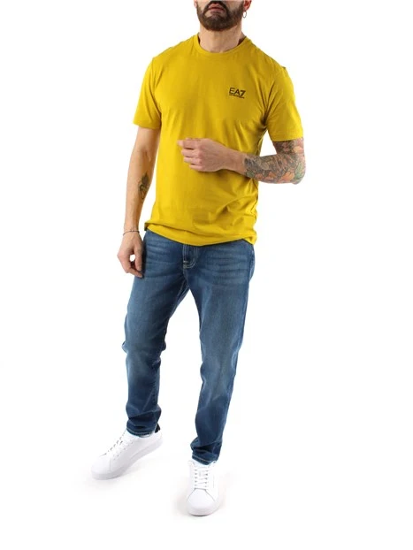 T-SHIRT MANICA CORTA CON LOGO SUL PETTO UOMO GIALLO