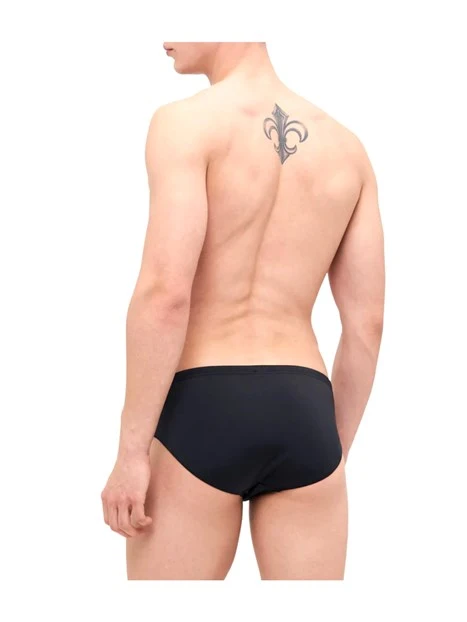 SLIP DA BAGNO CON LOGO A CONTRASTO UOMO NERO