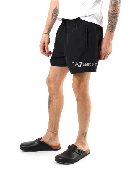 BOXER MARE CON LOGO IN NYLON UOMO NERO