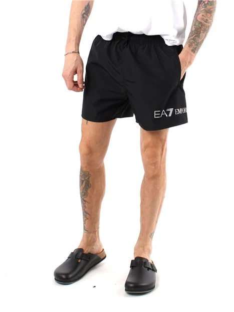 BOXER MARE CON LOGO IN NYLON UOMO NERO