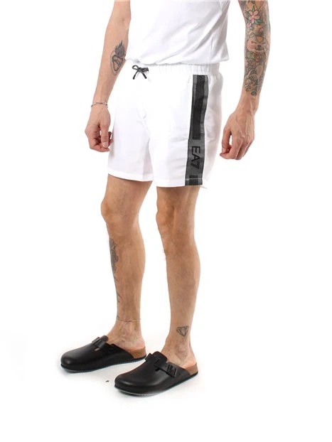 BOXER MARE CON BANDA LOGO UOMO BIANCO