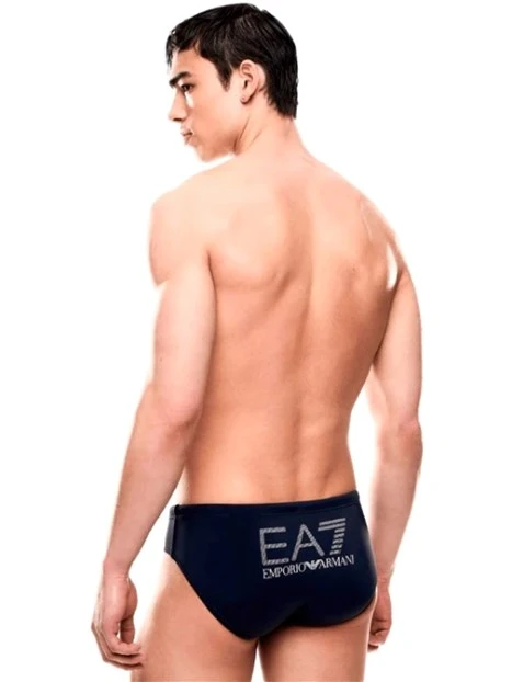 SLIP MARE CON LOGO SUL RETRO UOMO NERO