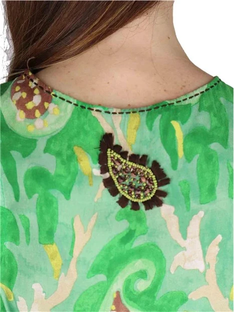 VESTITO LUNGO A FANTASIA MIRTLE DONNA VERDE