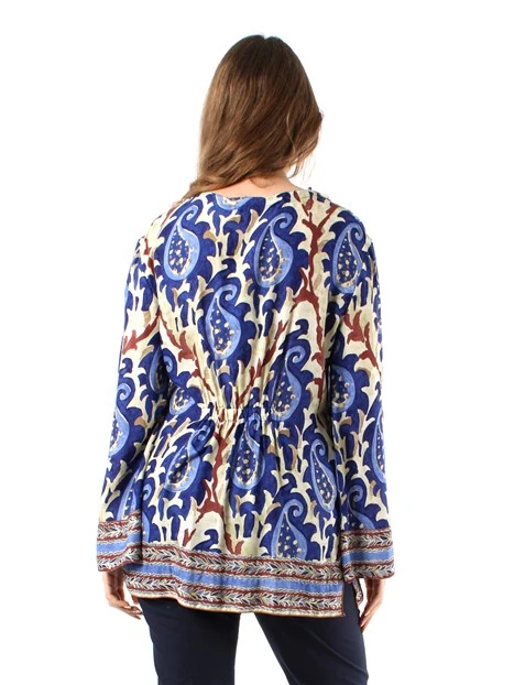 CAFTANO MIRTLE PAISLEY  A FANTASIA DONNA BLU