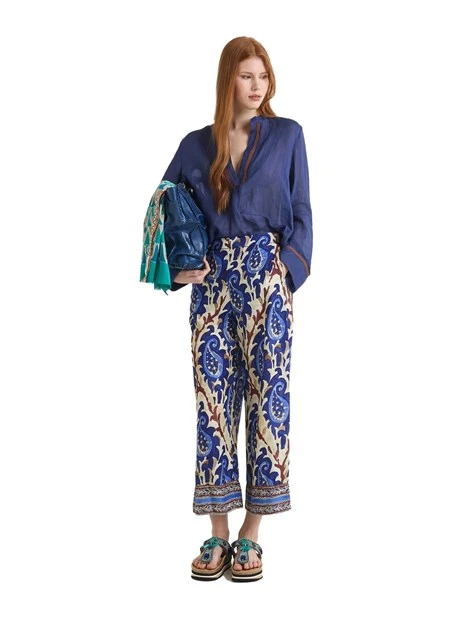PANTALONE CROPPED MIRTLE PAISLEY DONNA BLU