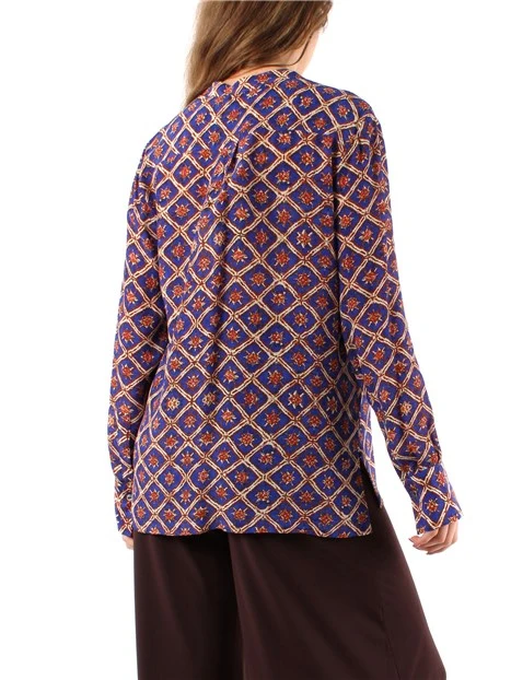 BLUSA MAGNOLIA BATIK A FANTASIA DONNA BLU
