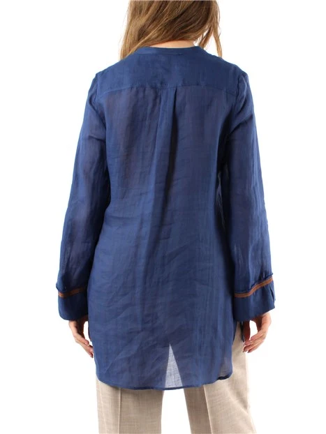BLUSA IN MORBIDO RAMIE DONNA BLU