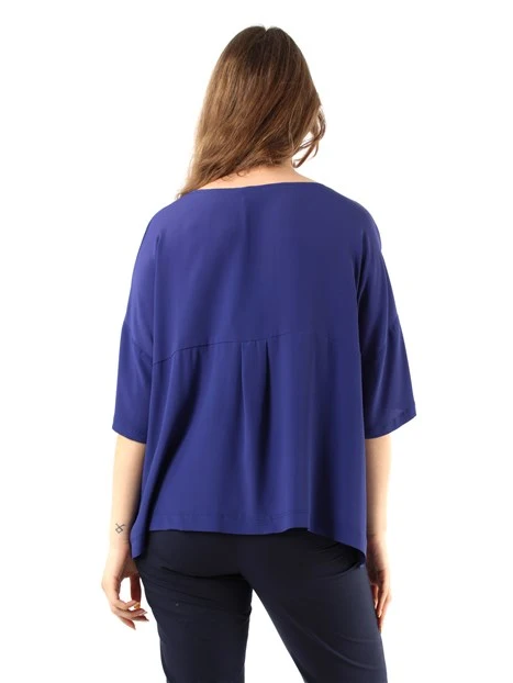 BLUSA IN CRÊPE FLUIDO DONNA BLU