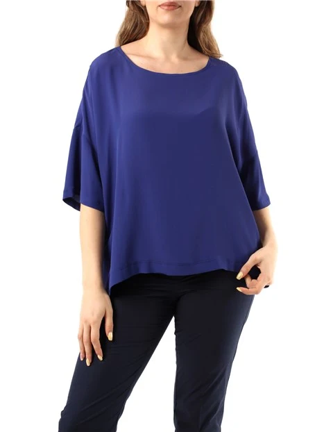 BLUSA IN CRÊPE FLUIDO DONNA BLU