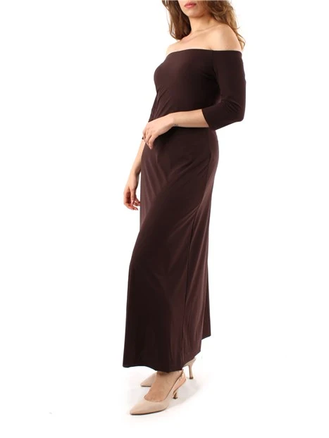 VESTITO LUNGO IN JERSEY DONNA MARRONE