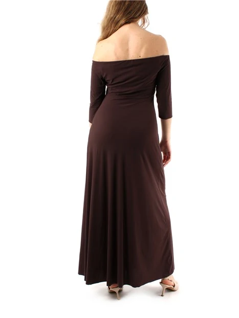 VESTITO LUNGO IN JERSEY DONNA MARRONE