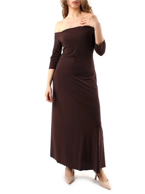 VESTITO LUNGO IN JERSEY DONNA MARRONE