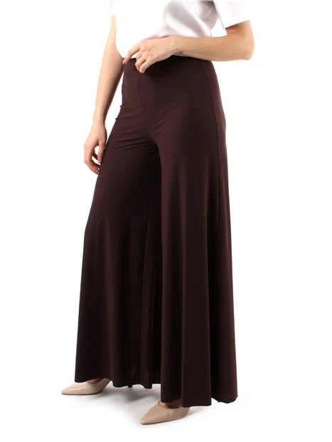 PANTALONI A ZAMPA IN JERSEY DONNA MARRONE