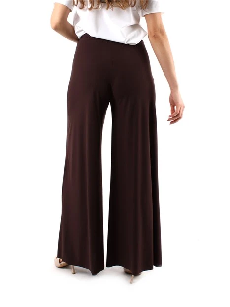 PANTALONI A ZAMPA IN JERSEY DONNA MARRONE