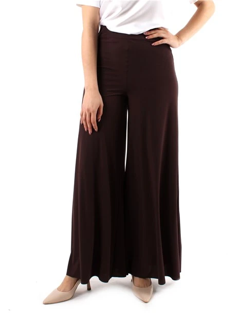 PANTALONI A ZAMPA IN JERSEY DONNA MARRONE