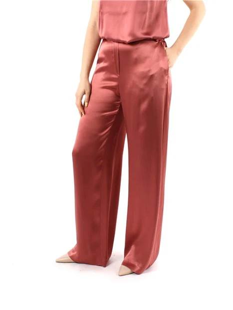 PANTALONI PALAZZO SHINY CADY DONNA ROSSO