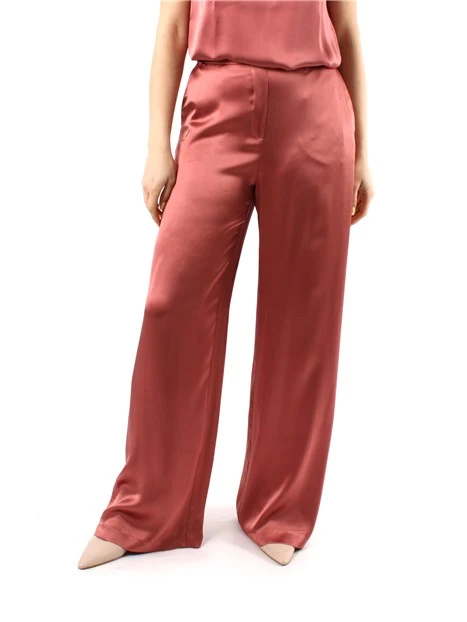 PANTALONI PALAZZO SHINY CADY DONNA ROSSO