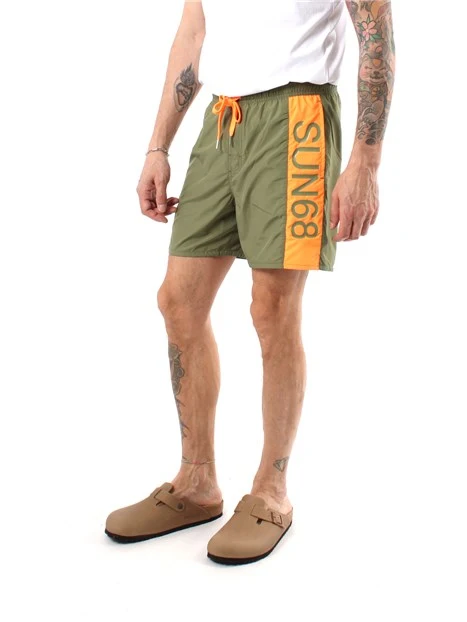 BOXER MARE CON LOGO IN NYLON UOMO VERDE