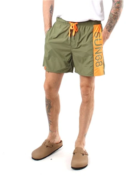 BOXER MARE CON LOGO IN NYLON UOMO VERDE