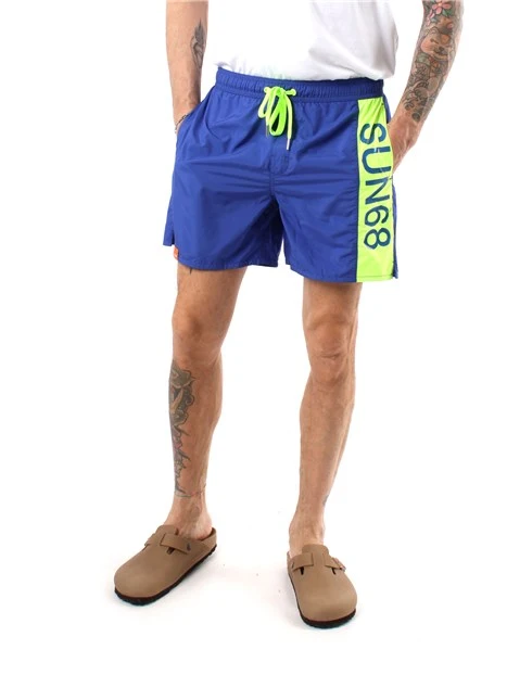BOXER MARE CON LOGO IN NYLON UOMO BLU
