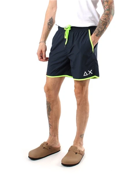 BOXER MARE CON BORDINI A CONTRASTO UOMO BLU NAVY