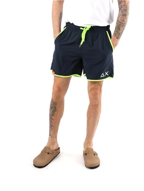 BOXER MARE CON BORDINI A CONTRASTO UOMO BLU NAVY