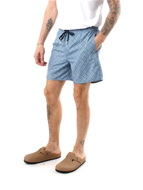 BOXER MARE A FANTASIA IN NYLON UOMO BLU