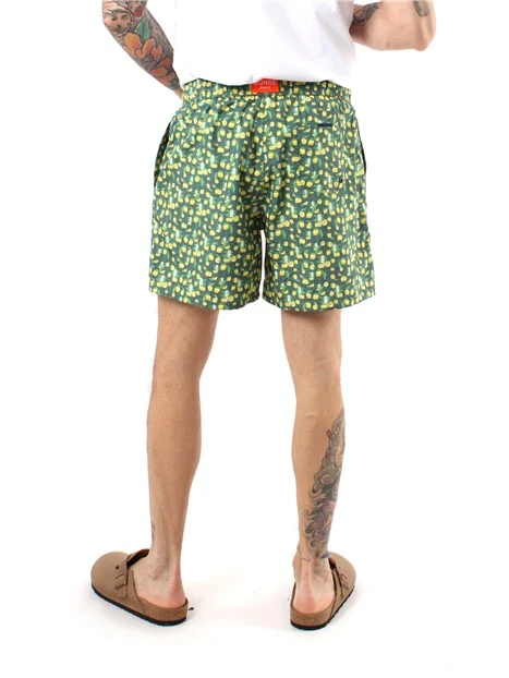 BOXER MARE IN NYLON FANTASIA LIMONE UOMO VERDE
