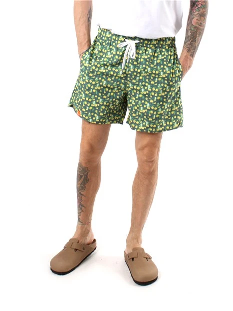 BOXER MARE IN NYLON FANTASIA LIMONE UOMO VERDE