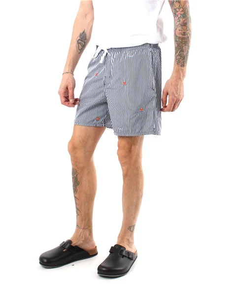BOXER MARE A RIGHE UOMO BIANCO BLU