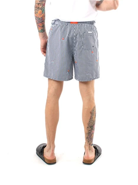 BOXER MARE A RIGHE UOMO BIANCO BLU