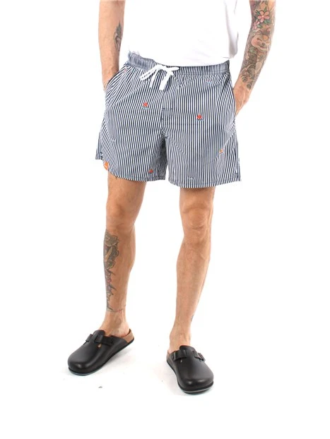BOXER MARE A RIGHE UOMO BIANCO BLU