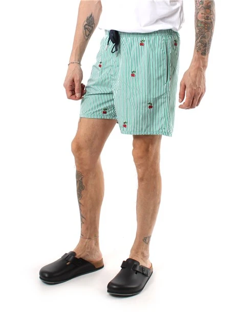 BOXER MARE A RIGHE UOMO VERDE