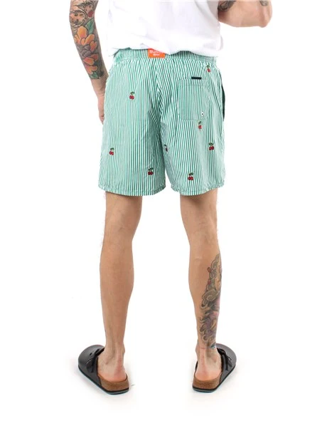 BOXER MARE A RIGHE UOMO VERDE