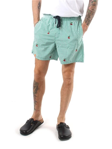 BOXER MARE A RIGHE UOMO VERDE