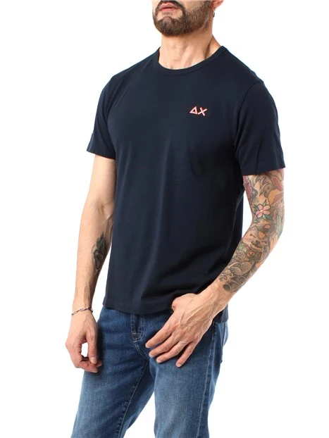 T-SHIRT MANICA CORTA IN JERSEY DI COTONE UOMO BLU NAVY