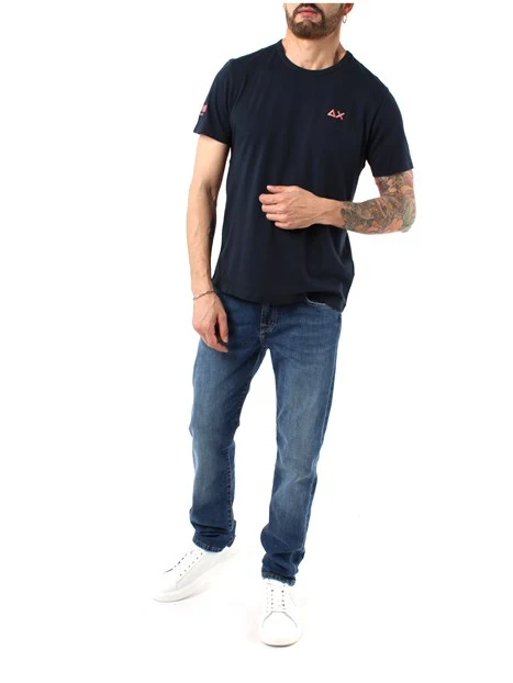 T-SHIRT MANICA CORTA IN JERSEY DI COTONE UOMO BLU NAVY