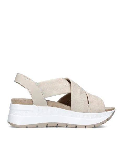 SANDALI CON ZEPPA 7677322 DONNA BEIGE
