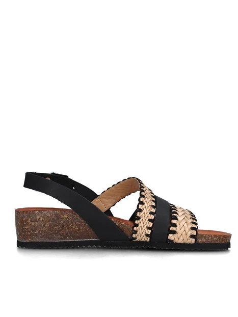 SANDALI CON ZEPPA 7698500 DONNA NERO