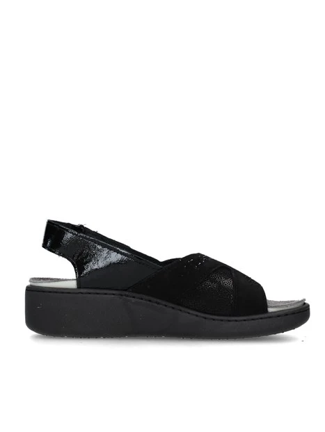 SANDALI CON ZEPPA 7775000 DONNA NERO
